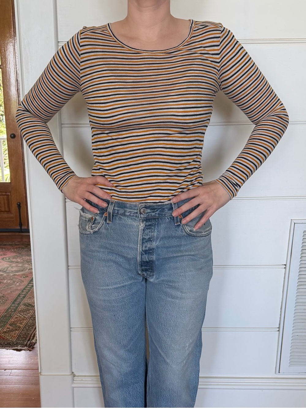 MADEWELL striped Long Sleeve tee